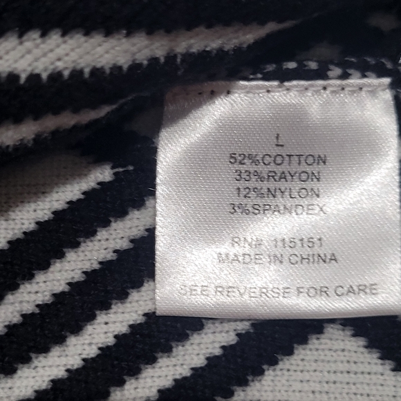 Neiman Marcus Womens Lg black and white open front cardigan sweater - Picture 8 of 9